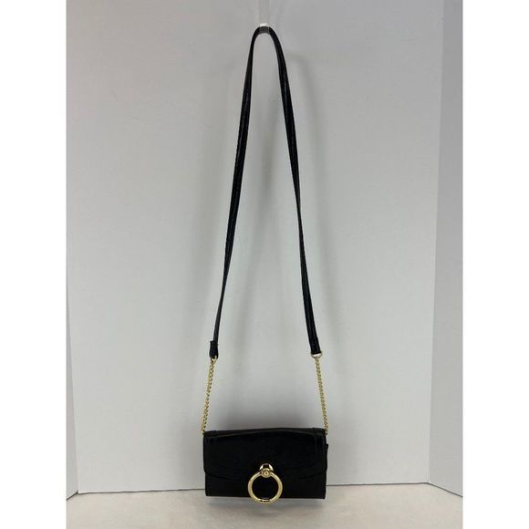 Enzo Angiolini Wallet On A Chain Removable 46" Strap Black Style EB Ginna woc - Picture 2 of 7